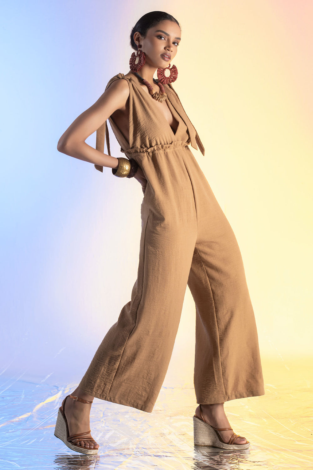 LINEN JUMPSUIT FOURSOUL