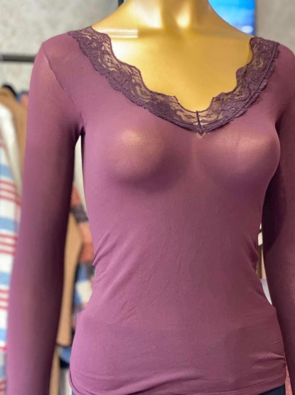 CAMISOLA SEGUNDA PELE RENDA MANGA