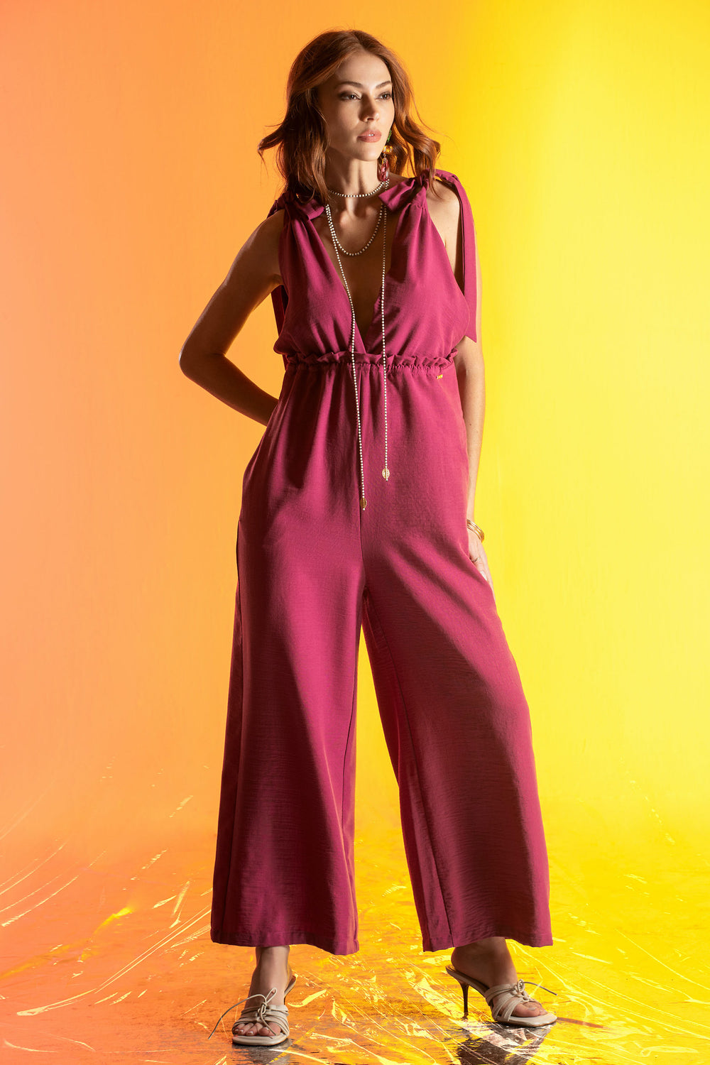 LINEN JUMPSUIT FOURSOUL