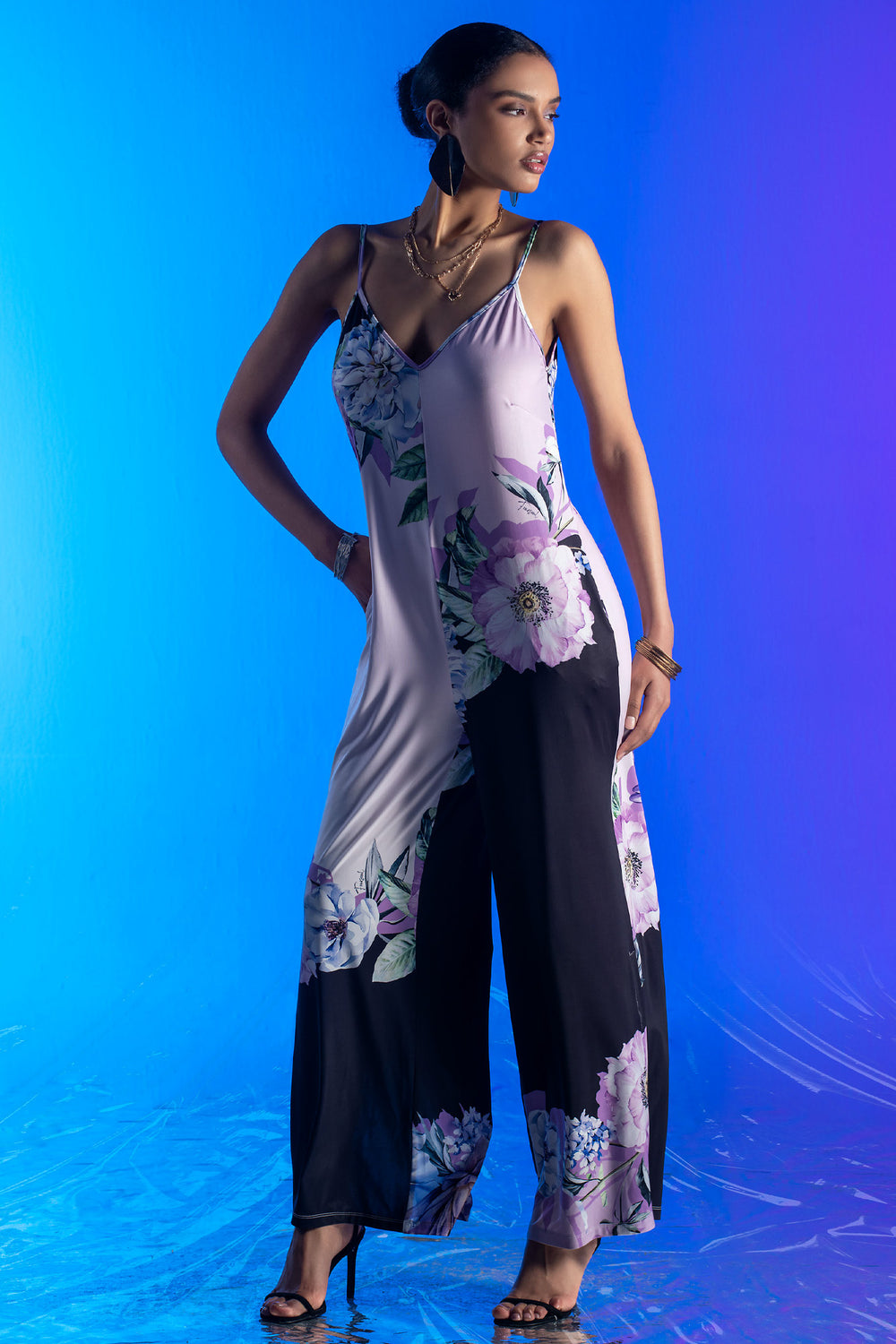 LOOSE PRINTED JUMPSUIT FOURSOUL