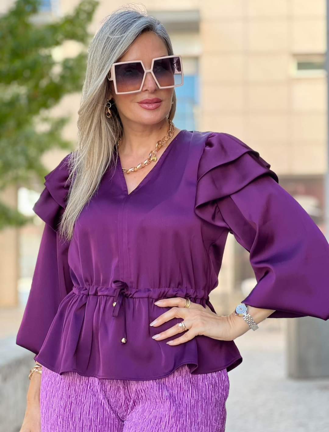 SATIN BLOUSE FOURSOUL