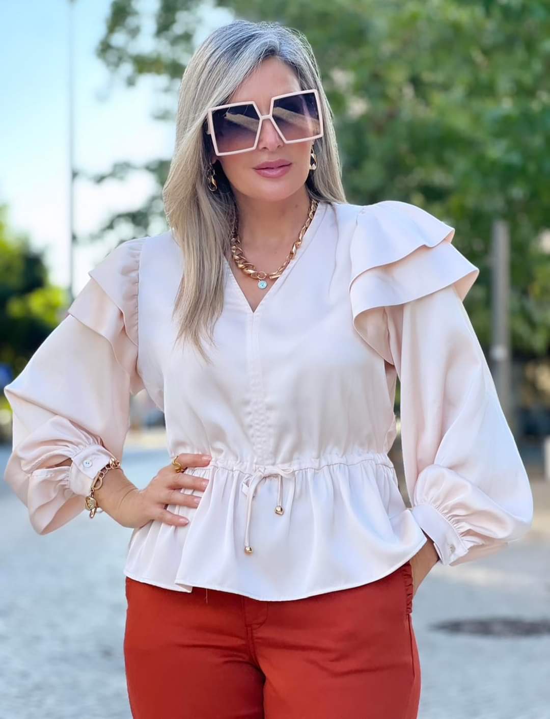 SATIN BLOUSE FOURSOUL