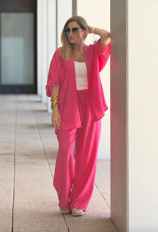 CONJUNTO KIMONO E CALÇA VELVET